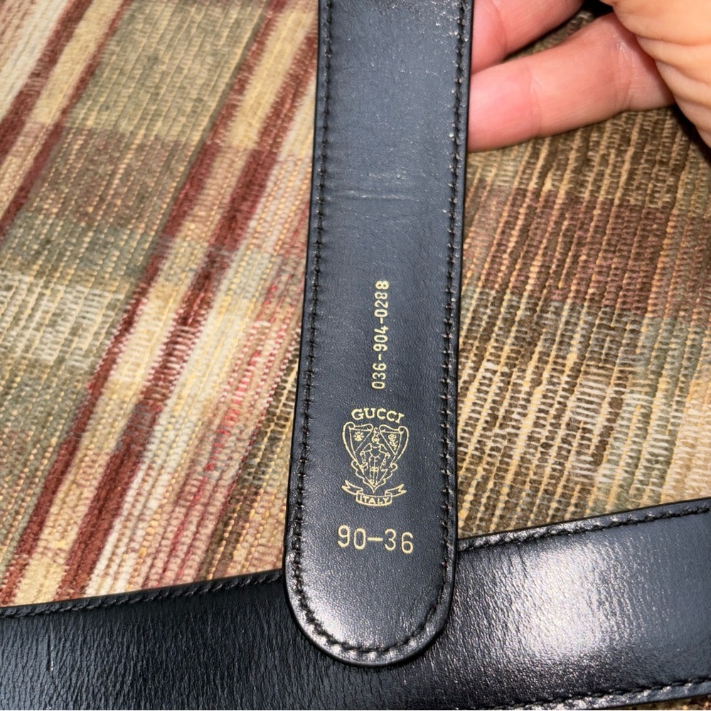Gucci vintage skin belt 36 gorgeous burgundy - Picture 3 of 4